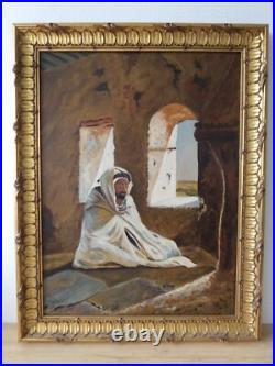 Tableau huile toile orientaliste orientalisme Algérie homme arabe