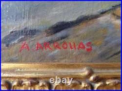 Tableau huile toile orientaliste orientalisme Algérie homme arabe