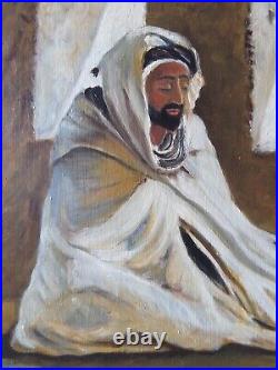Tableau huile toile orientaliste orientalisme Algérie homme arabe