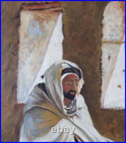 Tableau huile toile orientaliste orientalisme Algérie homme arabe