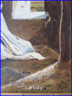 Tableau huile toile orientaliste orientalisme Algérie homme arabe
