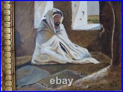 Tableau huile toile orientaliste orientalisme Algérie homme arabe