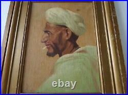 Tableau huile toile peinture orientaliste portrait Arabe Maroc Marrakech