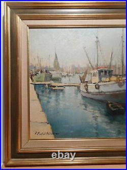 Tableau marine peinture port La Rochelle Charente-Maritime bateau mer océan 2