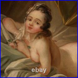 Tableau nu féminin peinture ancienne huile sur toile cadre 800 19ème siècle
