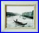 Tableau original Gouache sur toile signé, Venise Pagodes cadre bois