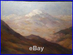 Tableau peinture Dieudonné JACOB Corse paysage montagne sommet enneigé
