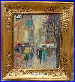 Tableau peinture Huile sur toile Rues de Paris par Ernst Rasmussen