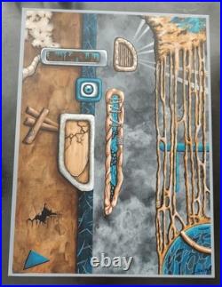 Tableau peinture acrylique abstraite sur toile 75x55 cm