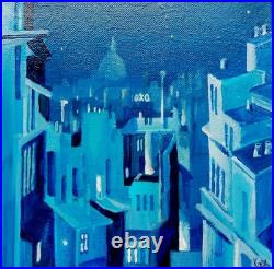 Tableau peinture acrylique sur toile 20x20cm Les toits de Paris