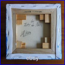 Tableau peinture acrylique sur toile 20x20cm Les toits de Paris