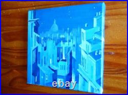 Tableau peinture acrylique sur toile 20x20cm Les toits de Paris