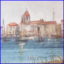 Tableau peinture aquarelle gilbert artaud france marine mer bateau port