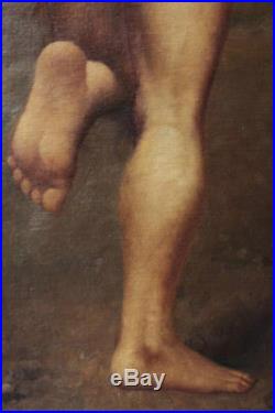 Tableau peinture érotique huile sur toile homme nu / nude male painting
