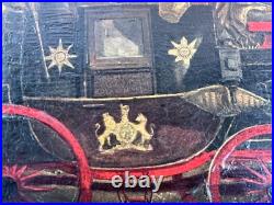 Tableau peinture huile Calèche Poste Royale Mail Charles Cooper Henderson