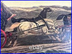 Tableau peinture huile Calèche Poste Royale Mail Charles Cooper Henderson