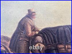 Tableau peinture huile Calèche Poste Royale Mail Charles Cooper Henderson