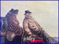 Tableau peinture huile Calèche Poste Royale Mail Charles Cooper Henderson
