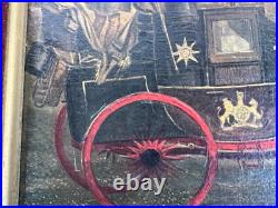 Tableau peinture huile Calèche Poste Royale Mail Charles Cooper Henderson