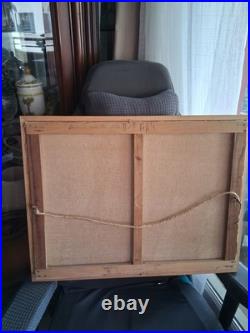 Tableau peinture huile sur toile La Pêche en Atlantique Signé Raphael