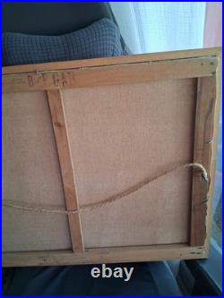 Tableau peinture huile sur toile La Pêche en Atlantique Signé Raphael