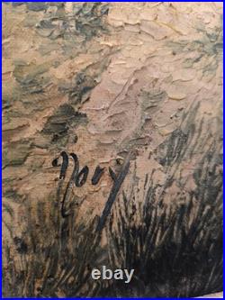 Tableau peinture huile sur toile, XIX ème siècle, signé Novy