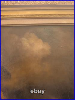 Tableau peinture huile sur toile, XIX ème siècle, signé Zagoskin Tempête