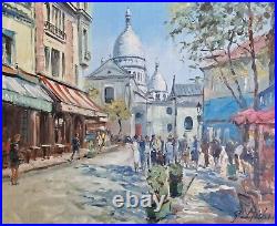 Tableau peinture huile sur toile paris Montmartre Le Sacré Cour