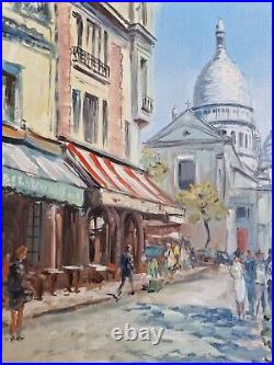 Tableau peinture huile sur toile paris Montmartre Le Sacré Cour
