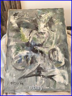 Tableau peinture huile sur toile, signé Titus, 1966