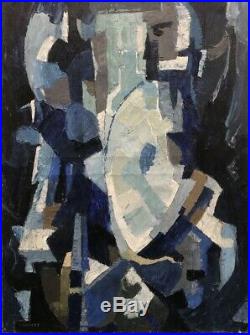 Tableau peinture moderne XXe cubiste signé Chauvet