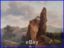 Tableau peinture paysage classique néo-classique ruines 19e huile école français