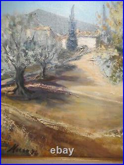 Tableau peinture paysage mas provençal verger olivier Provence Sud France MELLO