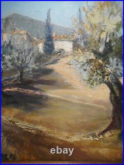 Tableau peinture paysage mas provençal verger olivier Provence Sud France MELLO