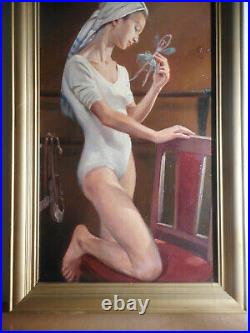 Tableau peinture peintre Yuri Pugachev ecole russe femme danseuse ballerine