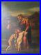 Tableau religieux peinture huile sur toile Vierge à l enfant XIXeme