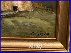 Tableau signé Colette du Barry huile sur toile au moulin charolais La Clayette