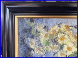 Tableau signé IDKA Cohen huile sur toile nature morte fleurs XXe encadré
