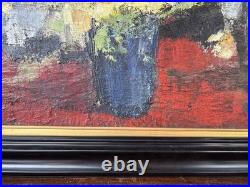 Tableau signé IDKA Cohen huile sur toile nature morte fleurs XXe encadré