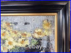 Tableau signé IDKA Cohen huile sur toile nature morte fleurs XXe encadré
