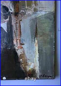 Tableau signé Jacques Berger, Abstraction, Huile sur toile, Peinture, XXe
