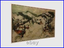 Tableau signé Michel COLIN (1934) Huile sur toile Ferme dans la neige 1969