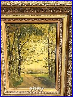 Tableau signé Paysage Sous Bois Peinture huile sur toile