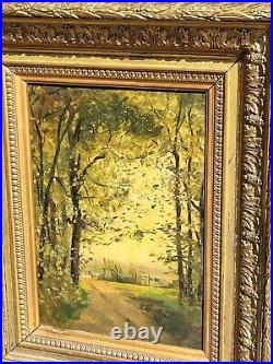 Tableau signé Paysage Sous Bois Peinture huile sur toile