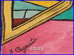 Tableau signé daté. Dans Le Goût De Picasso. Peinture huile sur toile