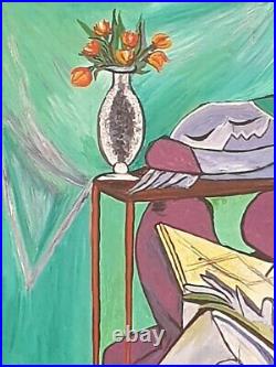 Tableau signé daté. Dans Le Goût De Picasso. Peinture huile sur toile