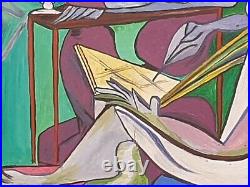 Tableau signé daté. Dans Le Goût De Picasso. Peinture huile sur toile