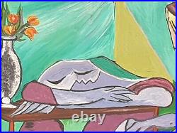 Tableau signé daté. Dans Le Goût De Picasso. Peinture huile sur toile