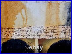 Tableau signée Monné technique mixte gothique / Christ symbolisme 33