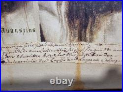 Tableau signée Monné technique mixte gothique / Christ symbolisme 33